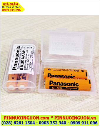 Pin điện thoại bàn Panasonic BK80AAAB AAA750mAh 1.2v chính hãng (Box 2viên)